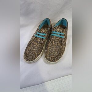 Ariat Hilo Sparkle Leopard Slip On Western Loafer Youth Size 4 C
